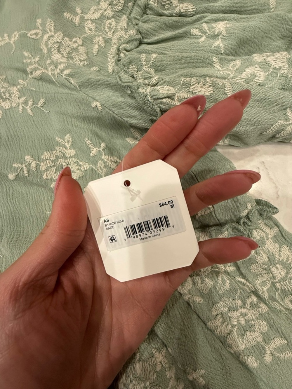 Altar'd State Sage Green Floral Ruffle Tunic - Picture 3 of 4